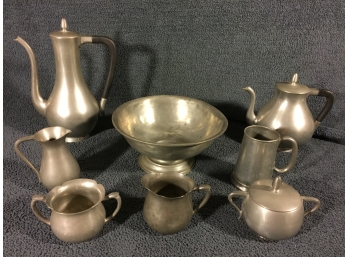 Lot Eight (8) Piece Collection Of Pewter