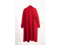 Green & Makofsky Red 100% Wool Trench Coat