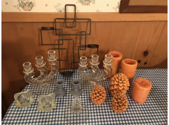 Group Of Candlesticks And Candle Holders