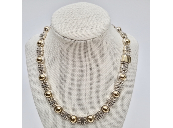 Italian HEAVY 18K Yellow Gold And Sterling Silver Necklace - 127.6g