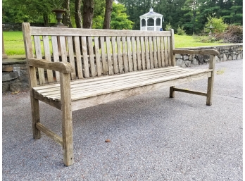 A Large Outdoor Teak Bench By Ascot Teak