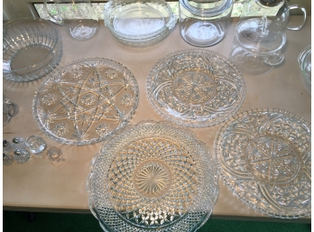 Pyrex Glass, Beautiful Cut Glass Platters And Other Kitchen Glassware