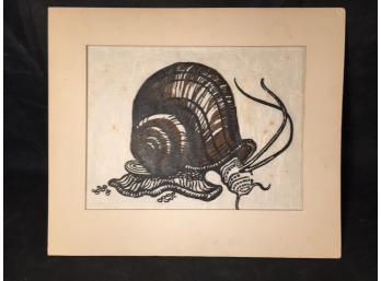 T. A. Stengel 1970 Signed And Numbered Screen Print 'Water Snail'