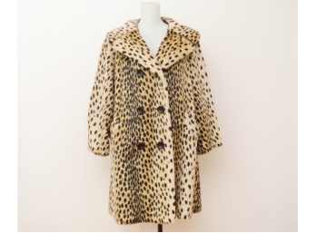 Fabulous French Faux Leopard Swing Coat - Ladies Size 8 / 10