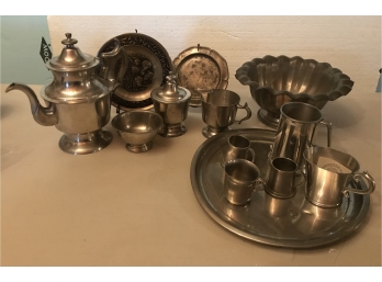 Huge Lot Of Pewter - Old & New