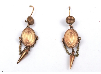 Victorian Rosy Gold Door Knocker Earrings