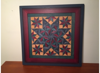 Geometric Inlay Wooden 'Quilt'