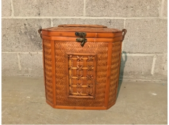 Oriental Style Woven Wicker Basket