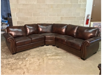 New Three Section Leather Curved Sofa