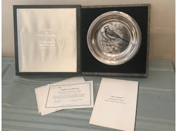 “The Cardinal” By Richard Evans Younger Sterling Plate - Franklin Mint