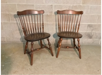 Pair Windsor Side Chairs Manufactured By S. Bent & Bros.