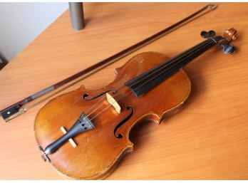 Vintage Antique John Juzek Made In Prague 1930's Signed Violin & Bow - Rare
