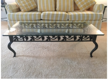 Wrought Iron And Glass Top Coffee Table