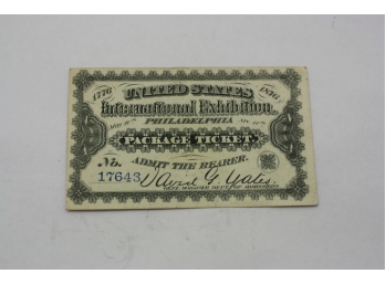 1876 International Exhibition Package Ticket