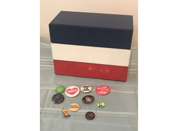 Wooden Jewelry Box And Pins