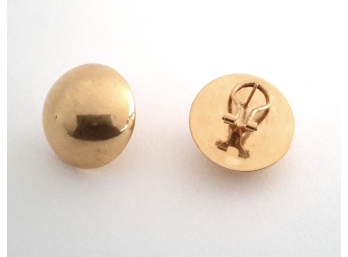 14k Yellow Gold Button Pierced Earrings - 5.48 Dwt