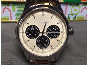 Beautiful White Dial Chronometer GUESS Watch - New ! GREAT GIFT ITEM !