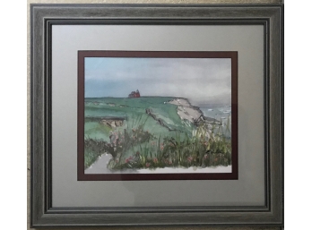 Block Island - Southeast Light - Original Watercolor - Signed  L. Welch