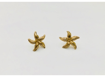 14K Gold Starfish Earrings