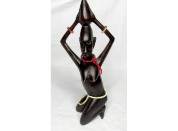 Carved Wood Figure Of An African Woman