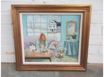 Lorriane Trester, 'It Was A Cozy Winter' Signed Acrylic On Canvas