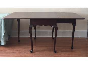 Drop Leaf Table With Queen Anne Feet (See All Pictures For Condition)