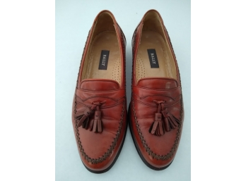Bally Men Dress Brown Leather Shoes With Tassels, Size 8.5 M, Used