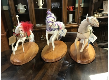 Three Annalee Carousel Horses