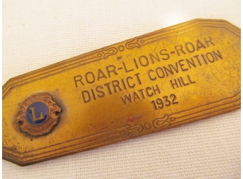 1932 Lions Club Convention Watch Hill, RI Letter Opener