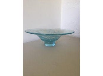 Footed  Etched Glass Bowl