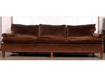 Chocolate Brown Velour Sofa