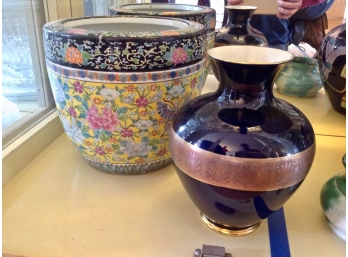 Bavarian Cobalt Vase, Ceramic Planter