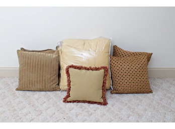 Group Of Decorative Pillows & Bed Cover