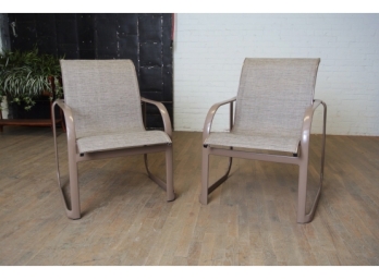 Pair Brown Jordan Stacking Side Chairs - Retail $300