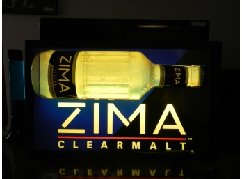 Pre-Owned Retro ZIMA CLEARMALT 3D Light Up Bar Sign - Works