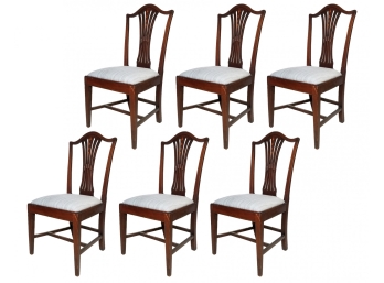 A Set Of 6 Hardwood Dining Chairs