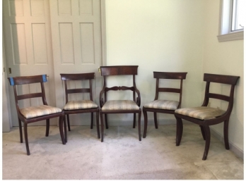 Group Of Five Mid Century Dining Chairs