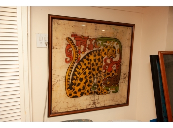 Jaguar Painted Silk Art