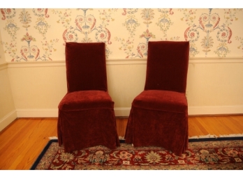 Pair Ballard Design Parsons Chairs