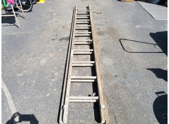 Antique 20 Foot Wood Extension Ladder