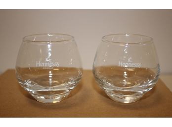 6 New Hennessy Cognac Clear Glass Snifters