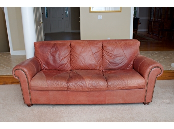 Charming Three Seat Brown Leather Sofa - Purchased At Bloomingdales (2 Of 2)