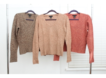 Three Limited Wool Blend Sweaters, Size M