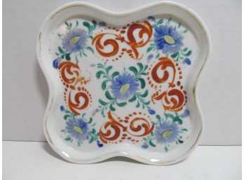 Victorian Porcelain Hand Decorated Trinket Tray