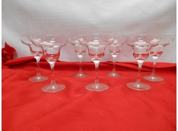 Seven Pre Owned Clear Margarita Glasses