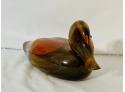 Colorful Carved Wooden Duck Decoy By Bundy And Company Signed