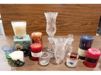 Mixed Lot Of New Candles & Candle Sticker Holders , Votive Cups