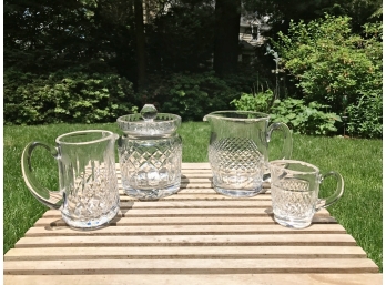 Group Of Waterford Pitchers And Lead Crystal Canister