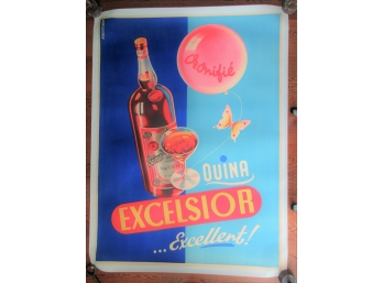 Quina Excelsior Original Lithogaph Poster By Kalischer, 1930