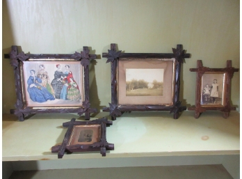 Four 19th Century Adirondack Style  Frames